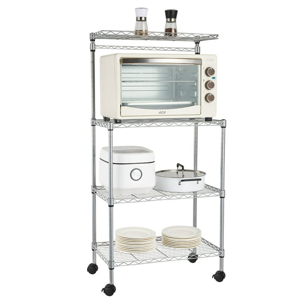 Details about   4-Tier Bakers Rack Storage Rack Microwave Oven Stand Island Kitchen Cart